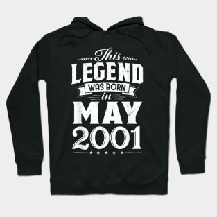 Born In May 2001 Retro Vintage 19th Bday Gift Hoodie